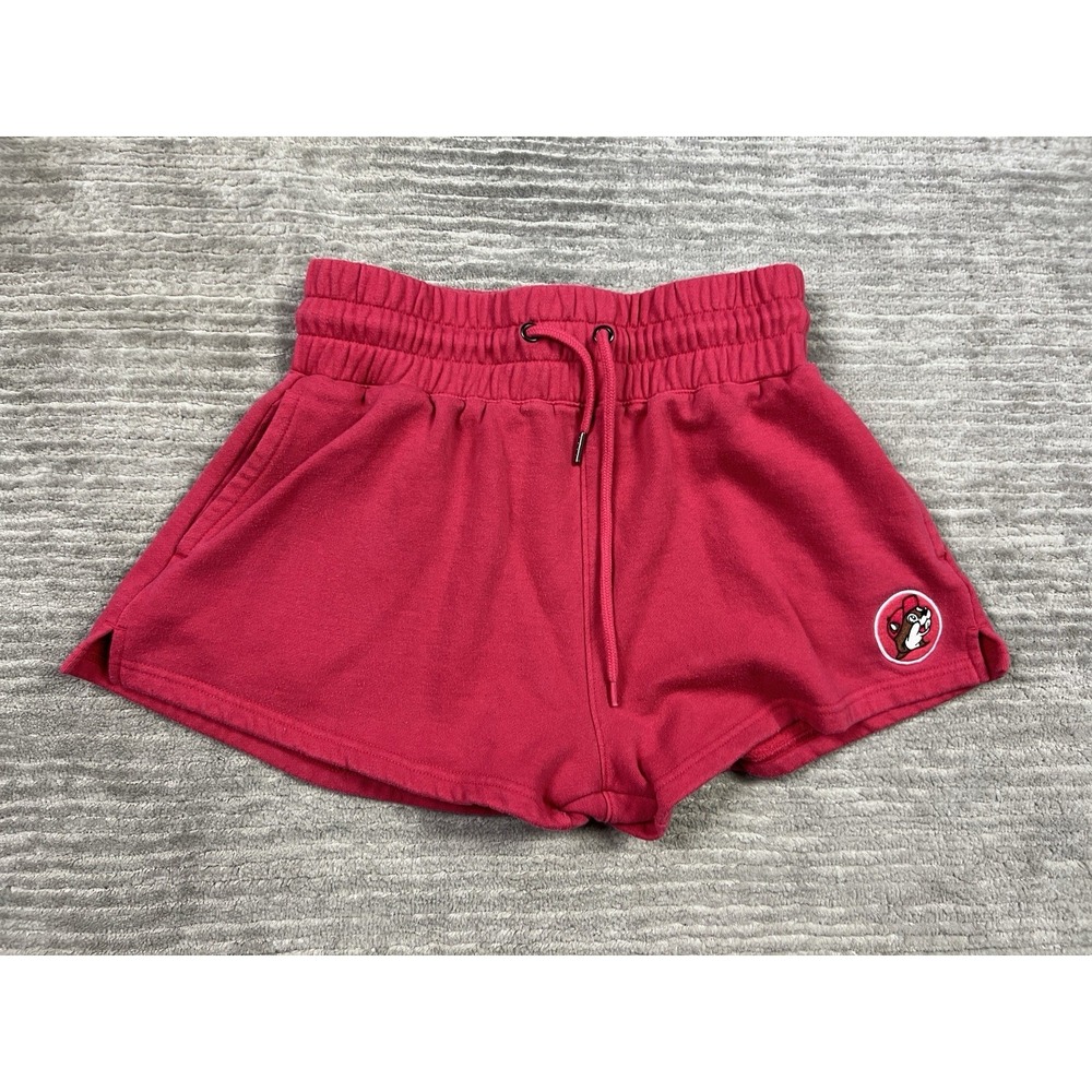 Buc-ees Shorts Womens‎ Small Red Pull On Elastic Waist Athletic Cotton Blend
